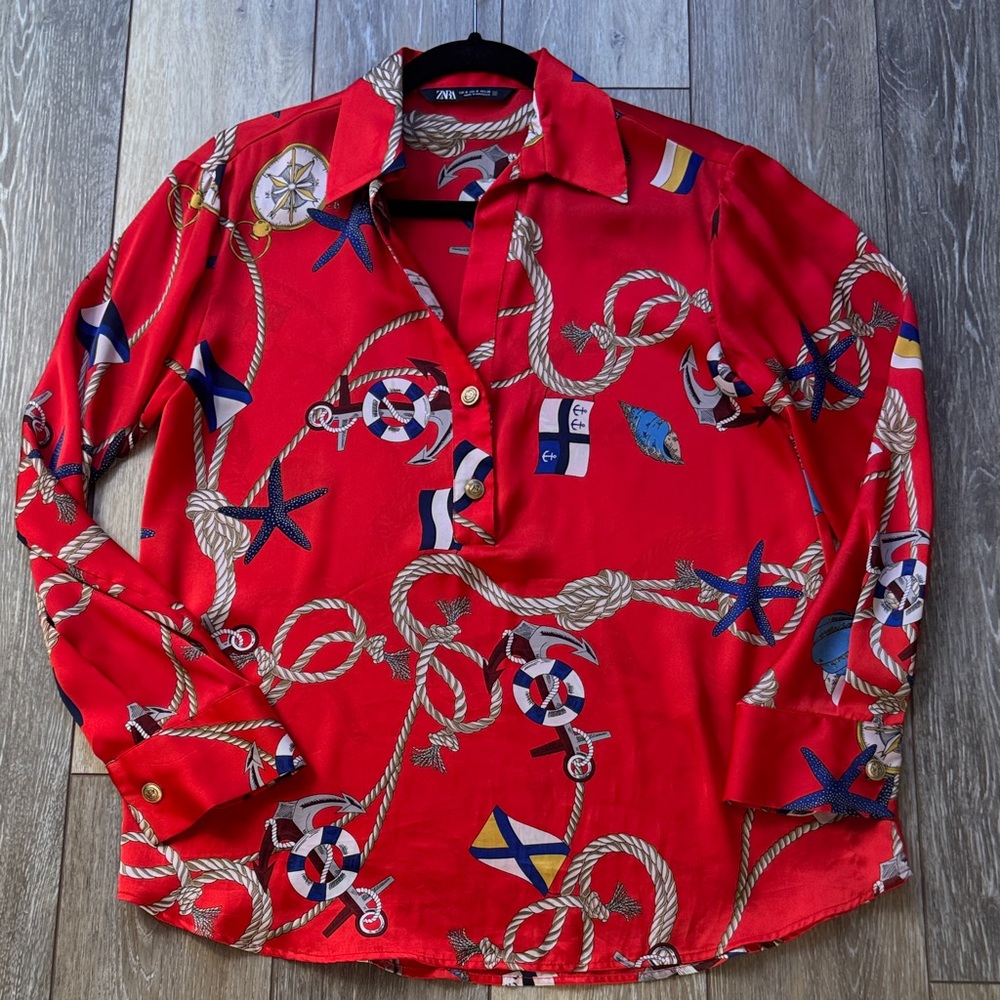 Zara sailor theme blouse